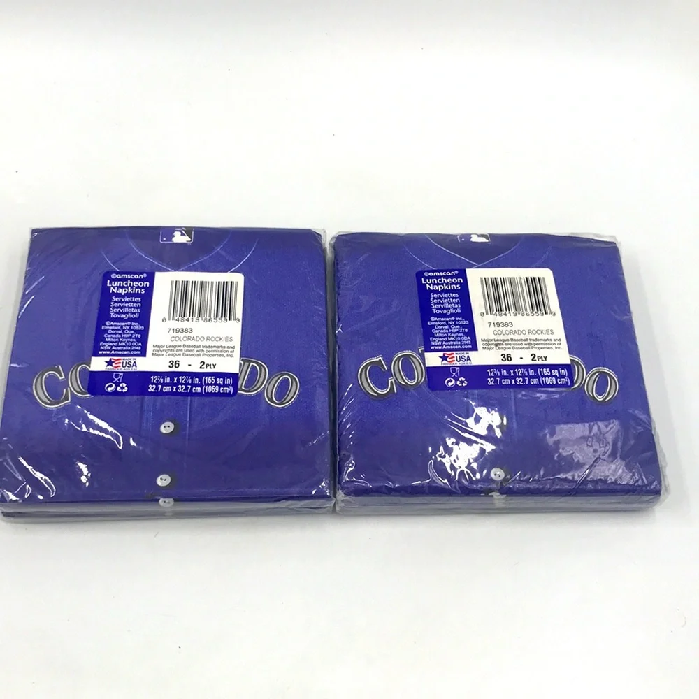 MLB Baseball Sports Banquet Colorado Rockies Party Paper Luncheon Napkins 2-Pack